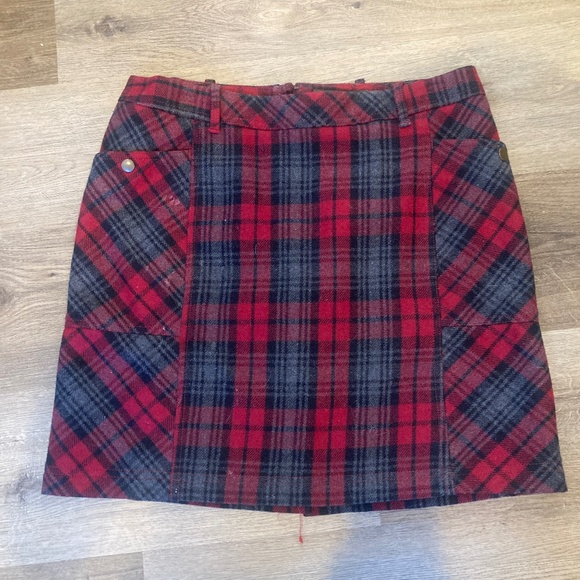 Vintage 80's Eddie Bauer Red Plaid Women's Skirt Size 10 - Picture 1 of 3